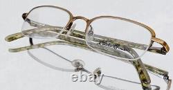 Vintage EDDIE BOWER Eyeglasses MASON Oak 49-19-140 Hong Kong Gold Semirimless