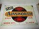 Vintage Embossed Ainsworth Mason City Illinois 16 X 24 Metal Seed Corn Sign