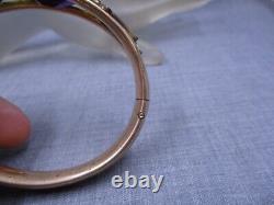 Vintage MASON HOWARD MH & Co Amethyst Glass Pearl Bangle Bracelet 42