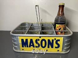 Vintage MASON'S Old Fashioned Root Beer Metal Crate Box Advertising With Bottle