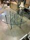 Vintage Mason Jenson's Wrought Iron Table Base With 66 Inch Round Glass Top