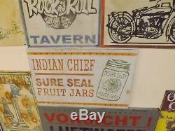 Vintage Metal Indian Chief Sure Seal Fruit Jars Sign Ball Mason Jars Gas Oil COl