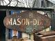 Vintage Metal Mason Dixon Line Hi Test Gas Sign Oil Civil War Gettysburg Pa