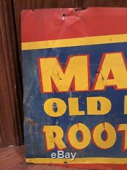 Vintage Scarce Early Masons Root Beer Metal Sign 24 X 12
