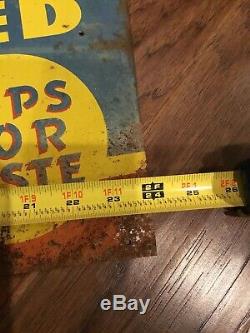 Vintage Scarce Early Masons Root Beer Metal Sign 24 X 12