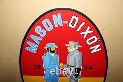 Vtg 1954 Mason Dixon Oil Company Diesel Fuel Gas Station Porcelain Metal Sign