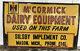 Vtg 50s Ih Mccormick Dairy Equipment Silsby Implement Mason Mi Tin Metal Sign