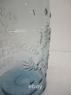Vtg Large 18 Mason's Patent 1858 Glass Mason Jar Star American Eagle Metal Lid