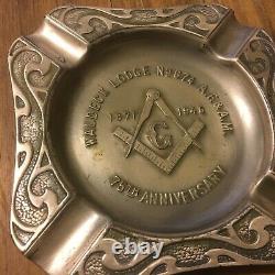 Waldeck Lodge No. 674 75th anniversary ashtray metal Masonic Lodge Freemasons
