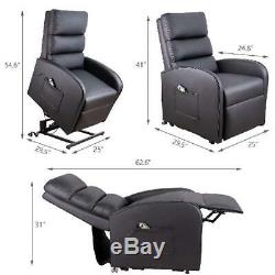 Walnew Power Lift Massage Recliner PU Leather Huge Thick Padded Sofa Seat with R