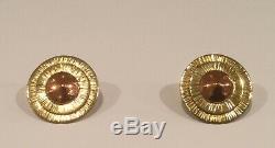 Winifred Mason Chenet dHaiti vintage mixed metals modernist screw back earrings