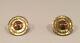 Winifred Mason Chenet Dhaiti Vintage Mixed Metals Modernist Screw Back Earrings
