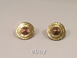Winifred Mason Chenet d'Haiti vintage mixed metals modernist screw back earrings