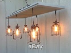 Wooden Shutter Chandelier, Mason Jars / Metal Cages, Edison Bulbs